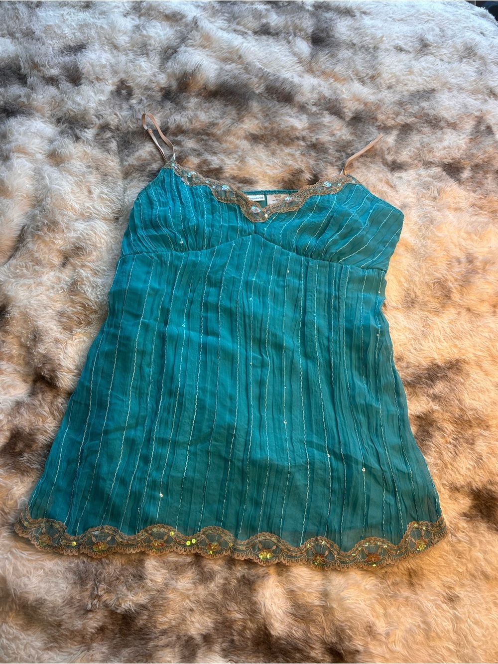 Y2K No Boundaries blue Lace-Trim Camisole